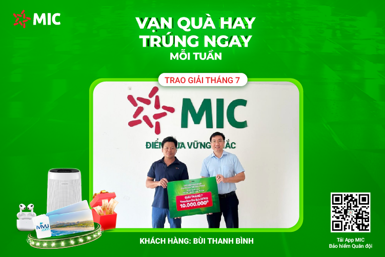Bảo hiểm Quân đội trao giải cho các khách hàng may mắn trong chương trình "Vạn quà hay - Trúng ngay mỗi tuần"