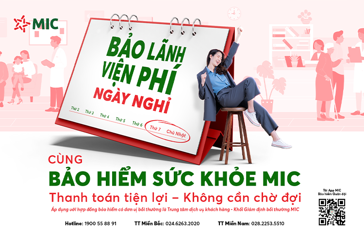 Bảo hiểm Quân đội triển khai bảo lãnh viện phí ngày nghỉ cho khách hàng tham gia bảo hiểm sức khỏe MIC