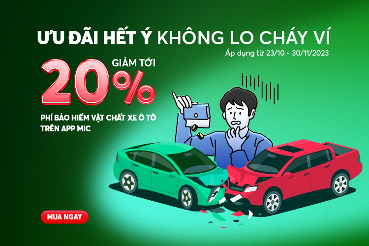 Ưu đãi bảo hiểm vật chất xe lên tới 20% từ 25/10 đến 30/11/2023