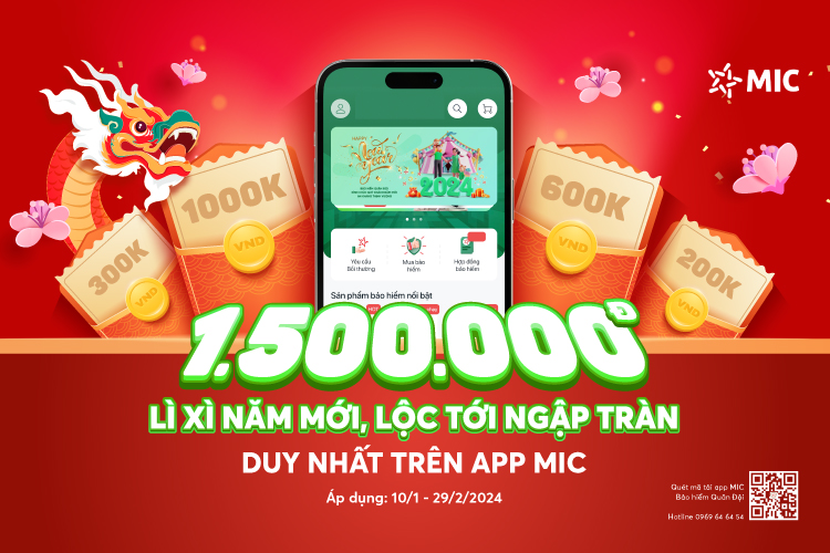 Cơ hội nhận lì xì lên tới 1,5 triệu đồng trên app MIC